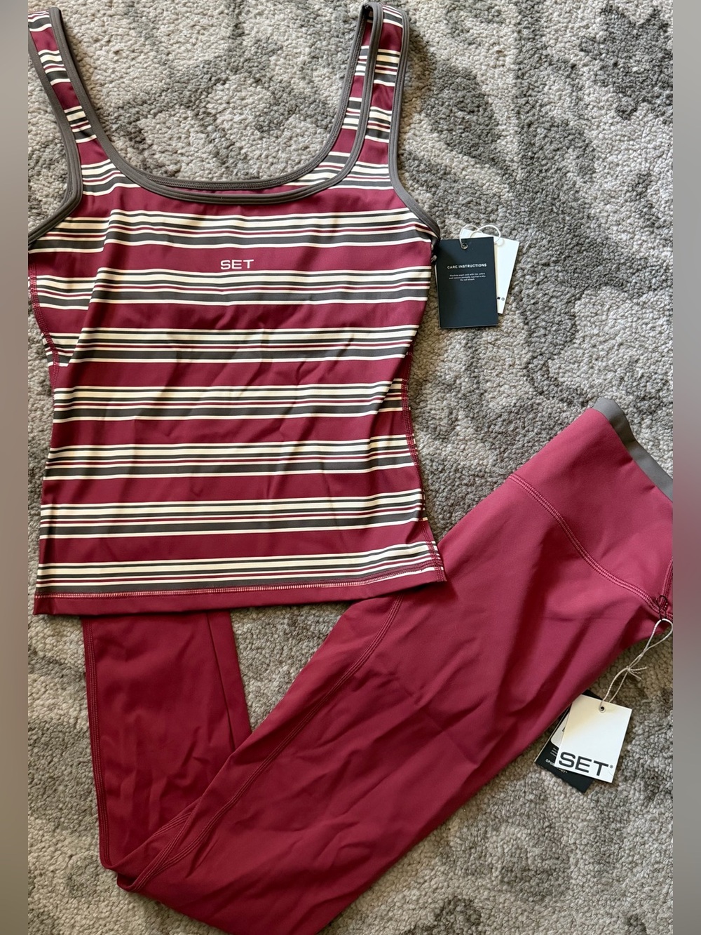 Set Active | NWT! Coastline Sporty Stripe Scoop Tank + Sporty Control Leggings